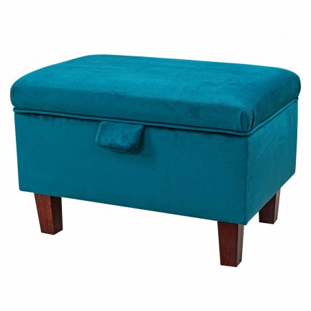 Storage Footstool, Ottoman, Pouffe in a Monaco Teal Supersoft Velvet Fabric