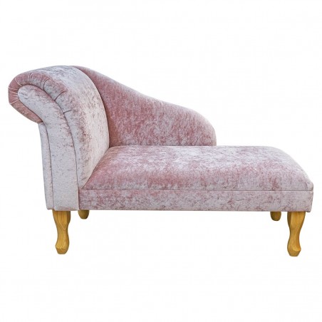 45" Medium Chaise Longue in a Pastiche Crush Blush Pink Fabric