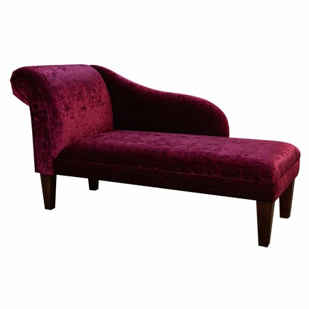 52" Medium Chaise Longue in a Pastiche Crush Slub Wine Chenille Fabric