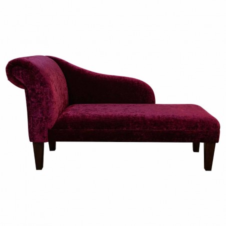 52" Medium Chaise Longue in a Pastiche Crush Slub Wine Chenille Fabric