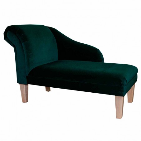 45" Medium Chaise Longue in a Malta Jasper Deluxe Velvet Fabric