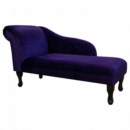 52" Medium Chaise Longue in a Malta Amethyst Deluxe Velvet Fabric