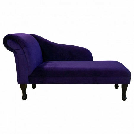 52" Medium Chaise Longue in a Malta Amethyst Deluxe Velvet Fabric