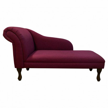 52" Medium Chaise Longue in a Tweed Wine Fabric