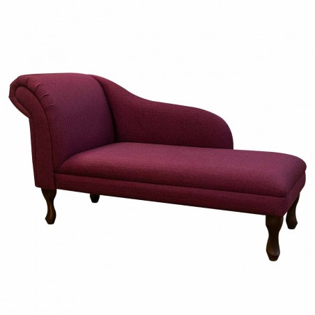 52" Medium Chaise Longue in a Tweed Wine Fabric