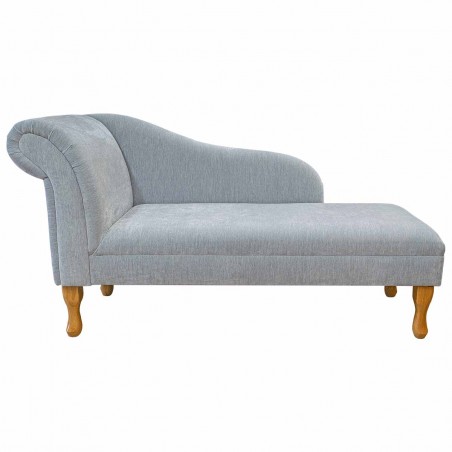 56" Medium Chaise Longue in a Manhattan Ice Marl Velvet Fabric