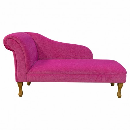 56" Medium Chaise Longue in a Pimlico Crush Fuchsia Pink Fabric