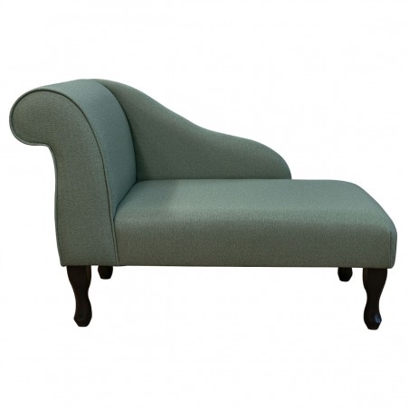 41" Mini Chaise Longue in Dundee Herringbone Sage Fabric