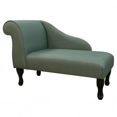 41" Mini Chaise Longue in Dundee Herringbone Sage Fabric