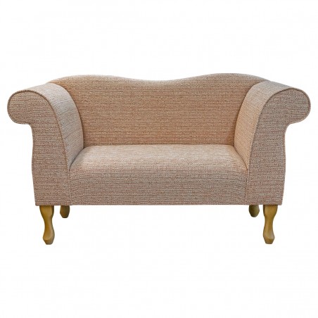 Small Chaise Sofa in a Caledonian Textured Plains Rose Fabric