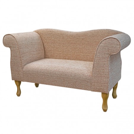 Small Chaise Sofa in a Caledonian Textured Plains Rose Fabric