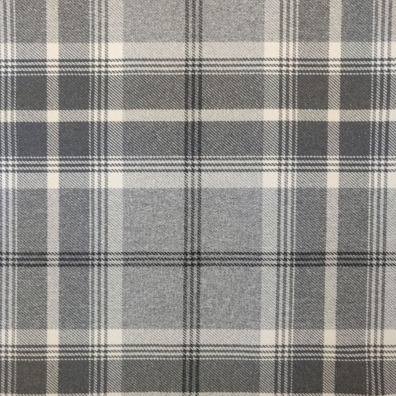 LUXE Storage Footstool, Ottoman, Pouffe in a Balmoral Dove Grey Tartan Fabric