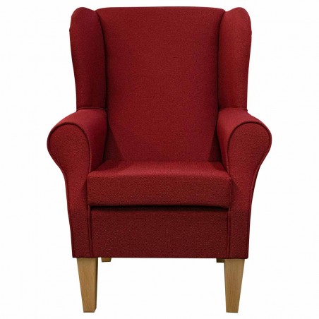 Standard Wingback Fireside Westoe Chair in a Dundee Plain Rouge Fabric