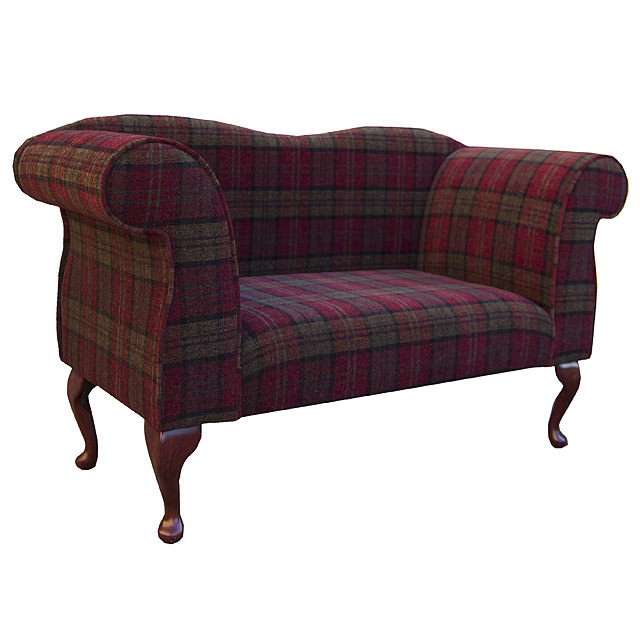 49" Small Double Ended Chaise Longue Lounge Sofa Bench Seat Red Green
